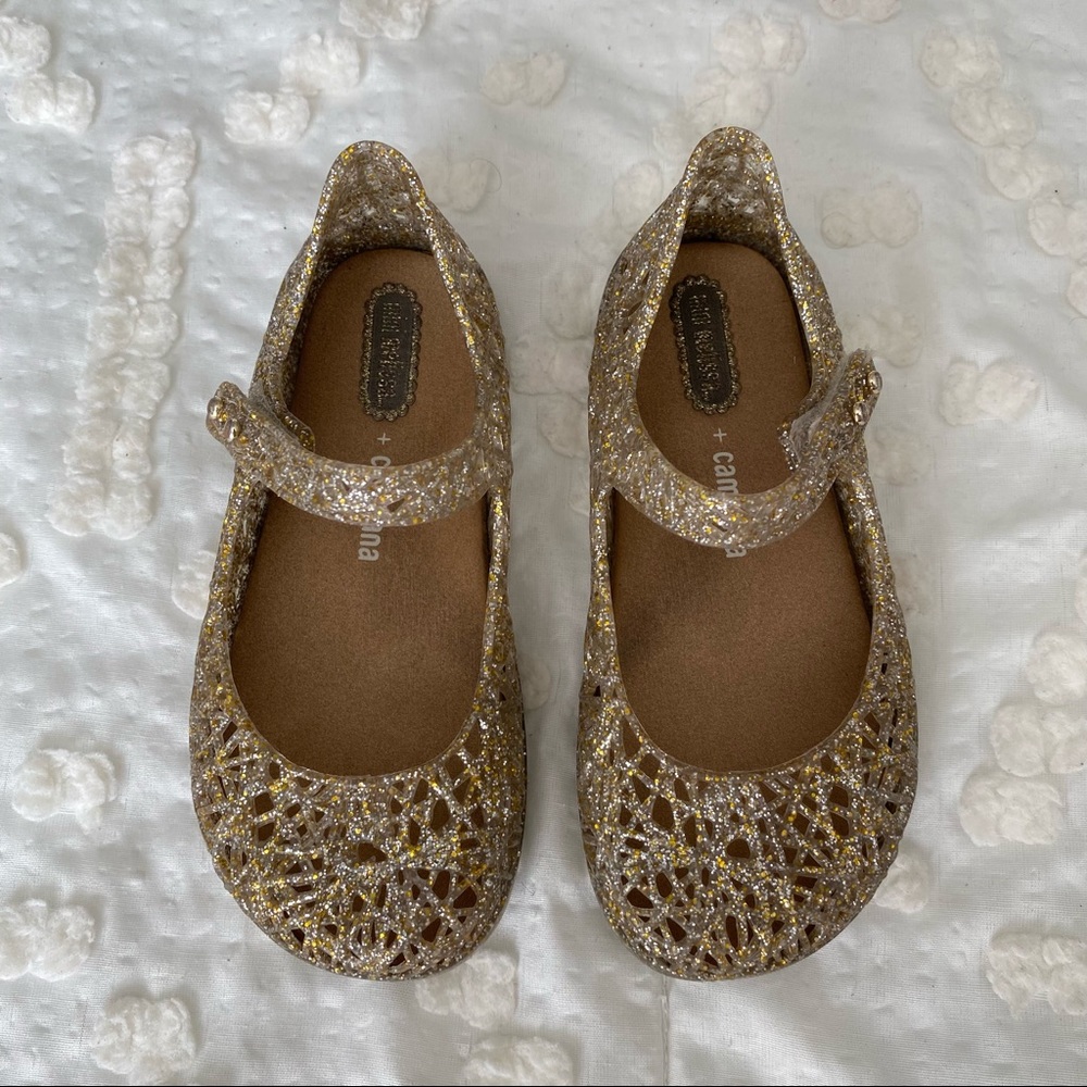 Mini Melissa gold shoes
